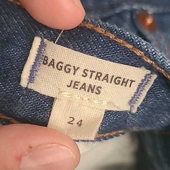 Madewell Baggy Straight Leg Jeans Mom jeans Size 24 - Picture 13 of 14